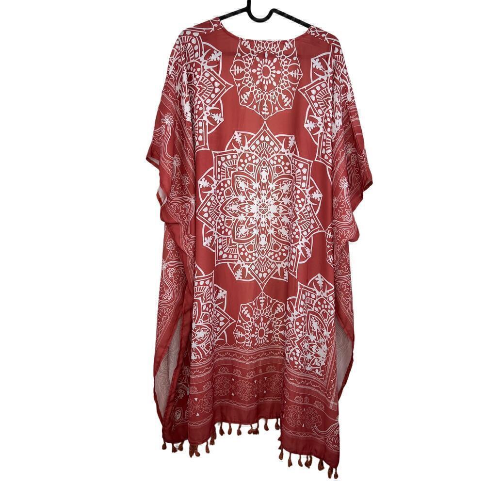 Dusty Rust Mauve / White Open Tassel Bohemian Wes… - image 2